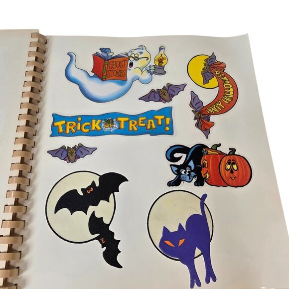 Vintage Halloween Window Clings Book Vinyl Stickers Glow in the Dark Christmas - Picture 6 of 16